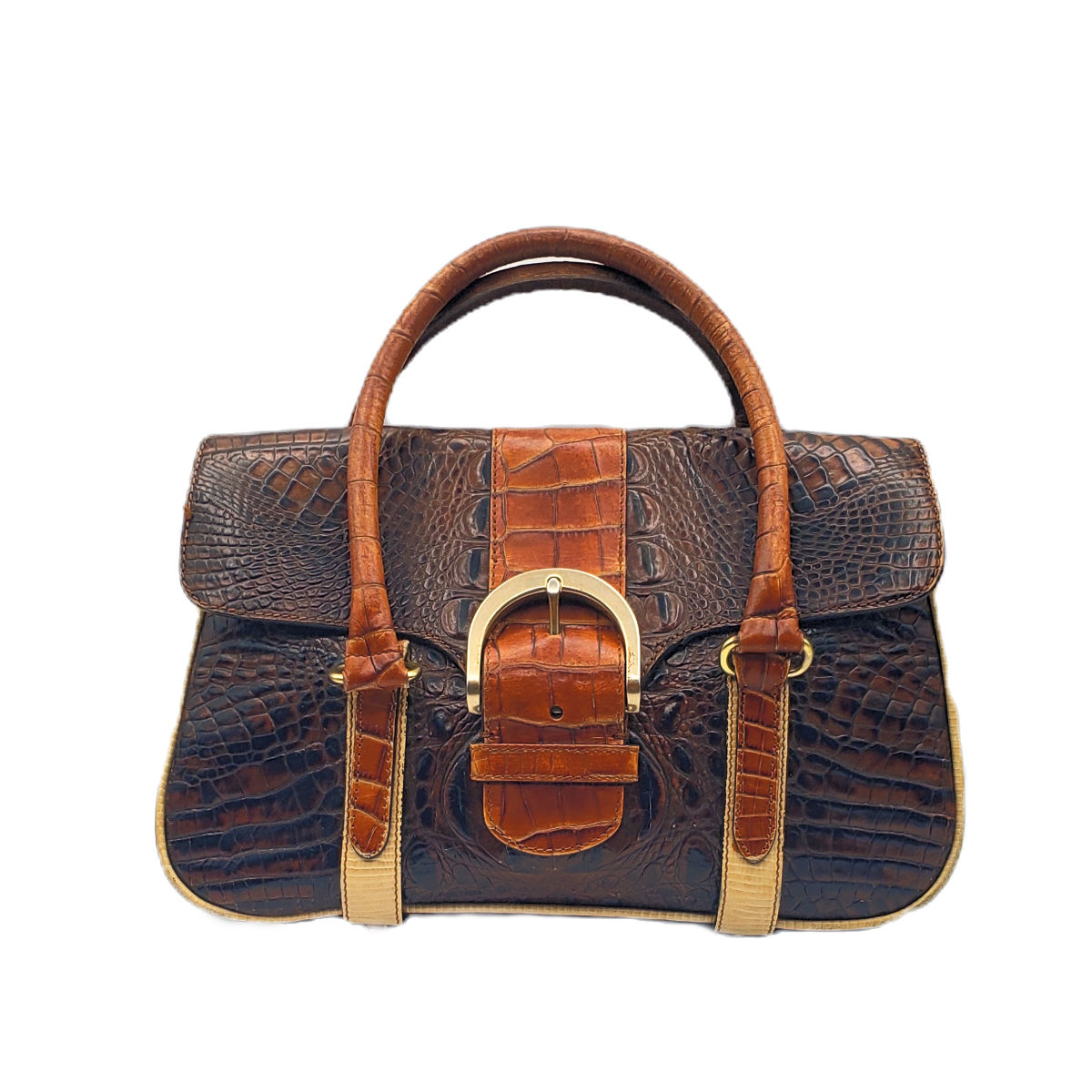 Vintage Brahmin Tri Color Tory Satchel Bag