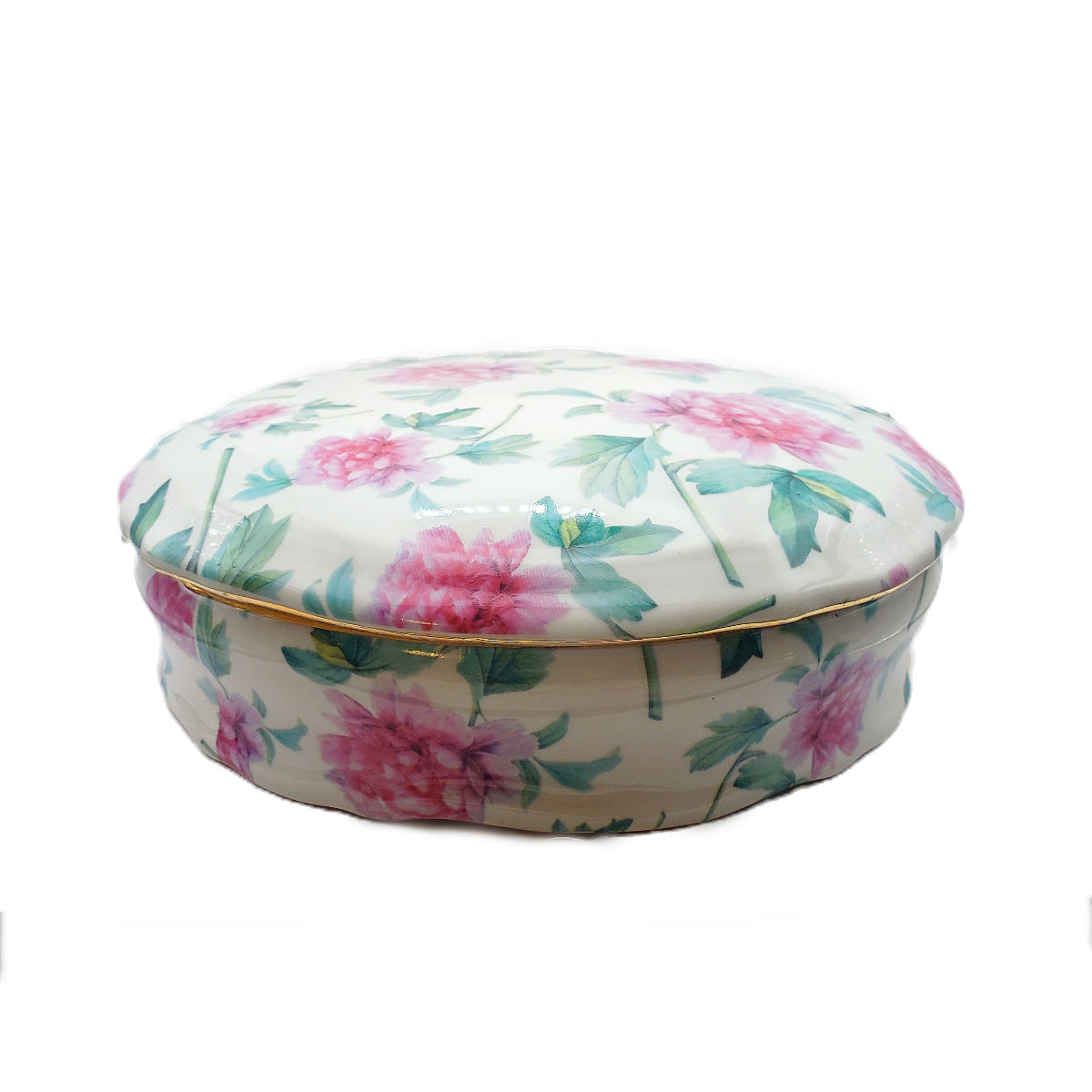Vintage Formalities Peony Chintz Trinket Box