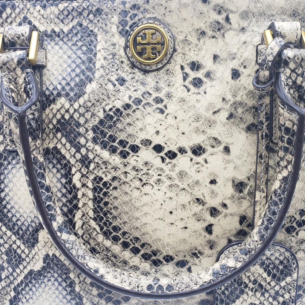 Thumbnail: Tory Burch Snake Embossed Robinson Large Tote Bag
