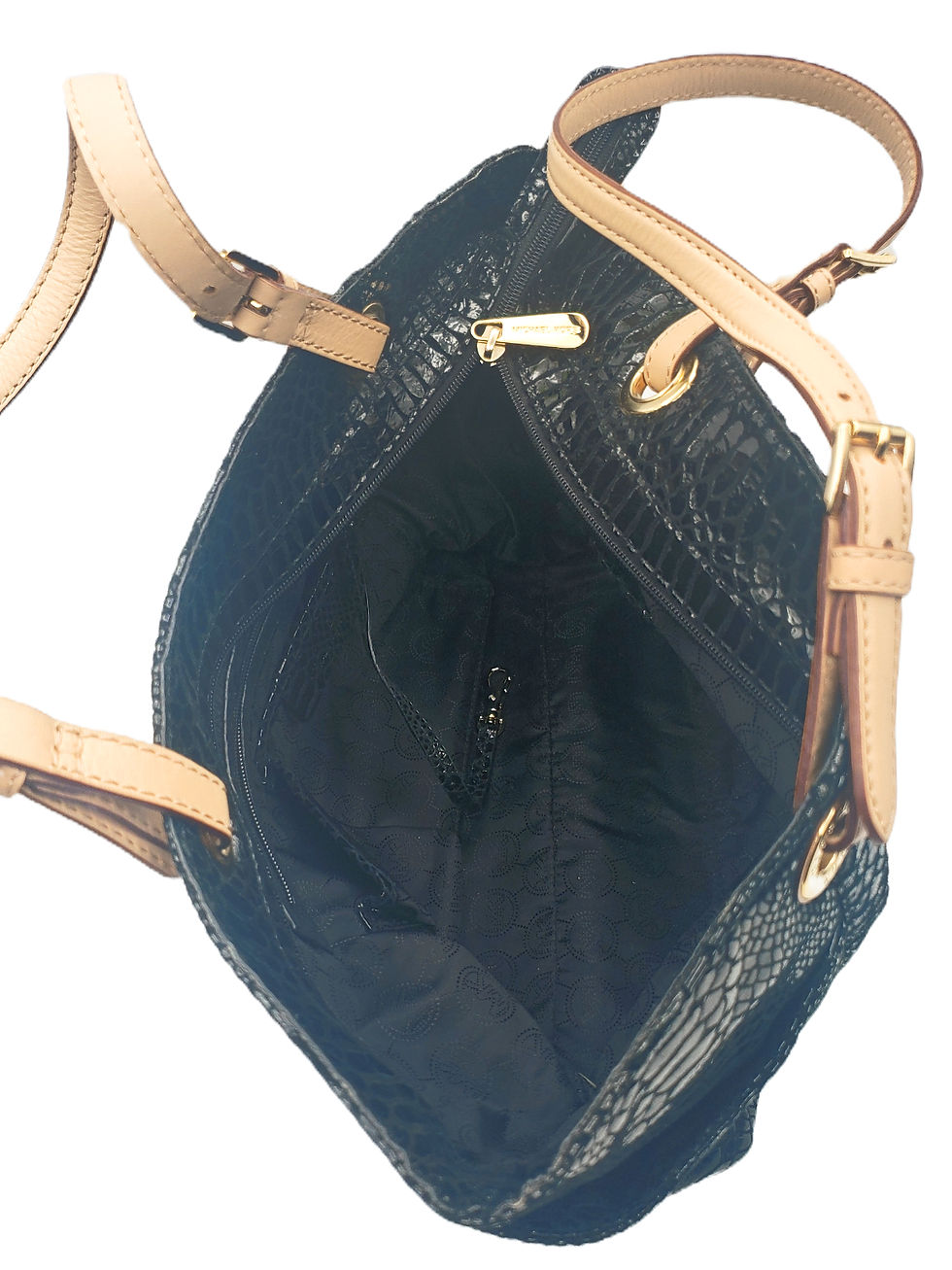 Thumbnail: Micahel Kors Snake Embossed Tote Bag interior view