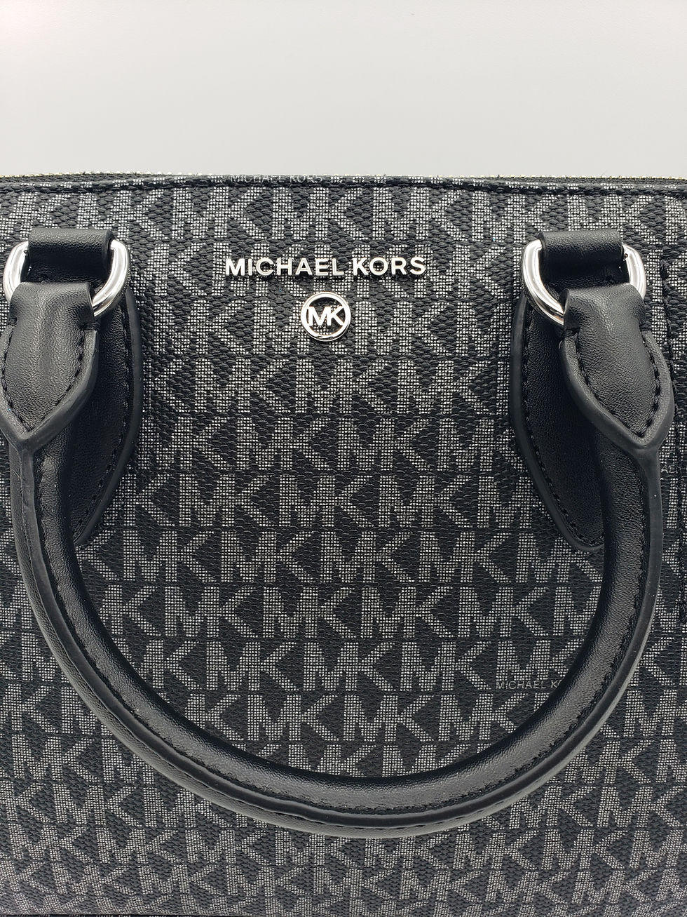 Thumbnail: Michael Kors Sienna Two-Tone Messenger Bag close up view