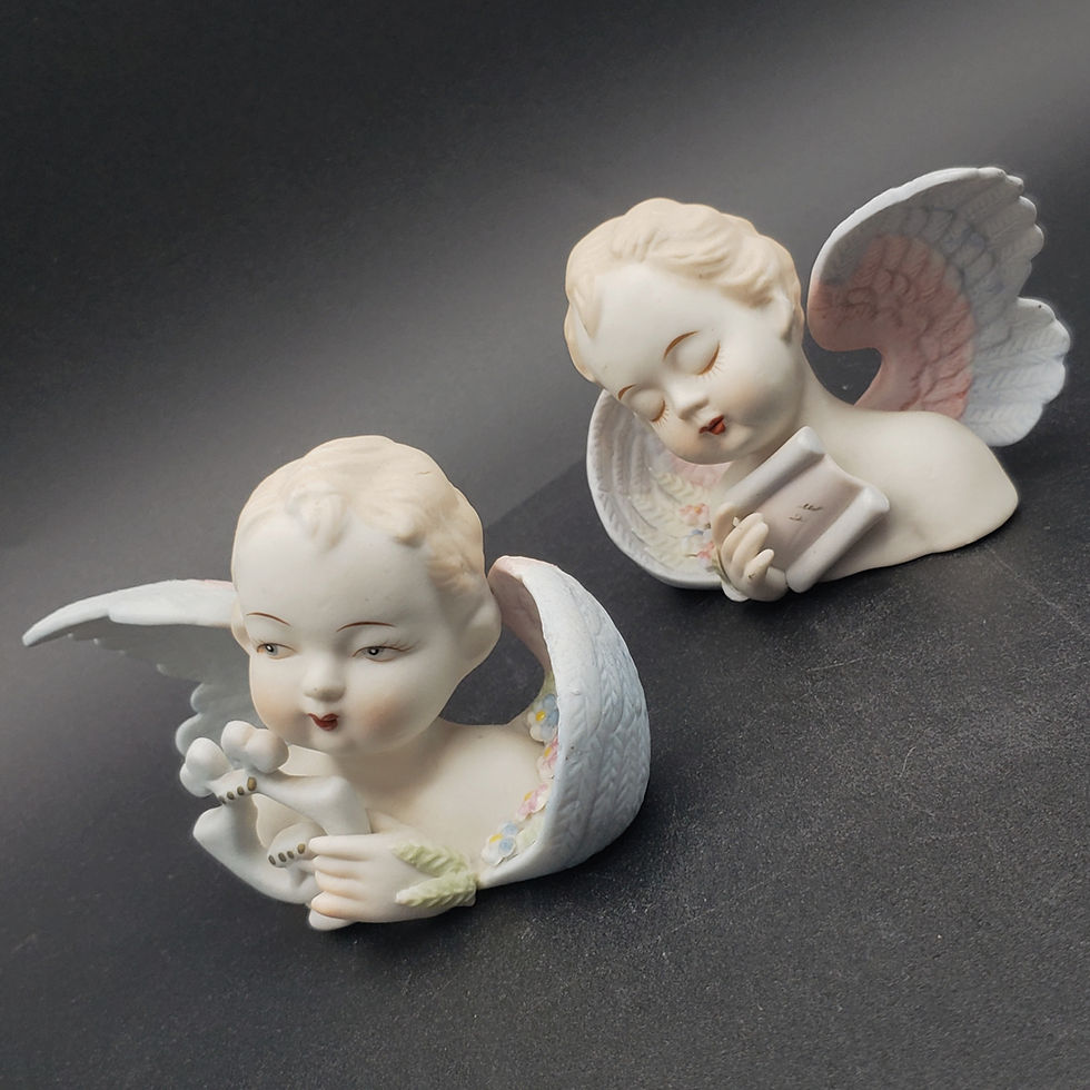 Thumbnail: Vtg Lefton Lenore China Cherub Angel Figurines Made in Occupied Japan 432
