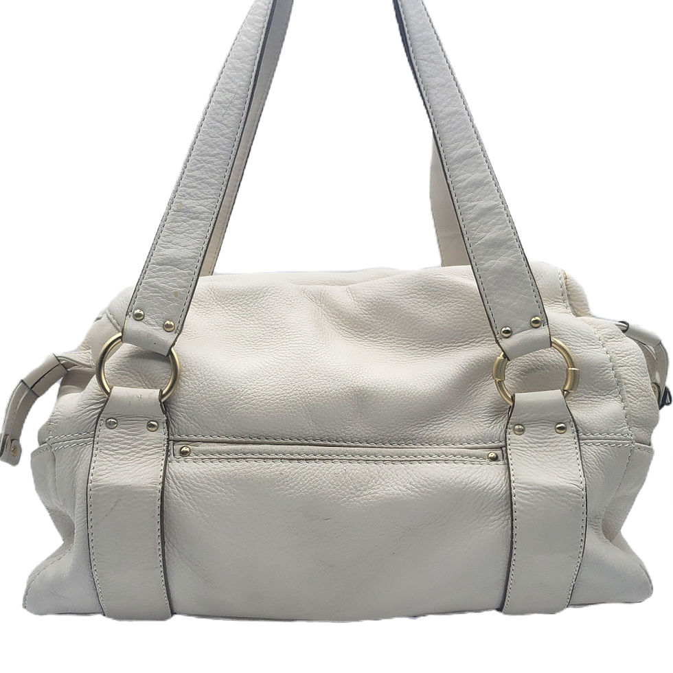 Thumbnail: Michael Kors Austin Large Satchel Shoulder Bag Cream Ivory Pebbled Leather Charm