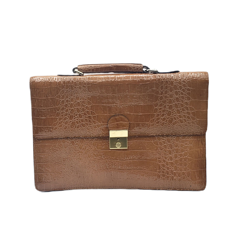Thumbnail: Vintage John Weitz Croc Embossed Briefcase