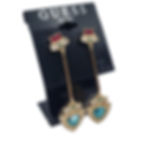 Vintage GUESS Deadstock Gold Multicolor Crystal Linear Drop Earrings NWT 3"