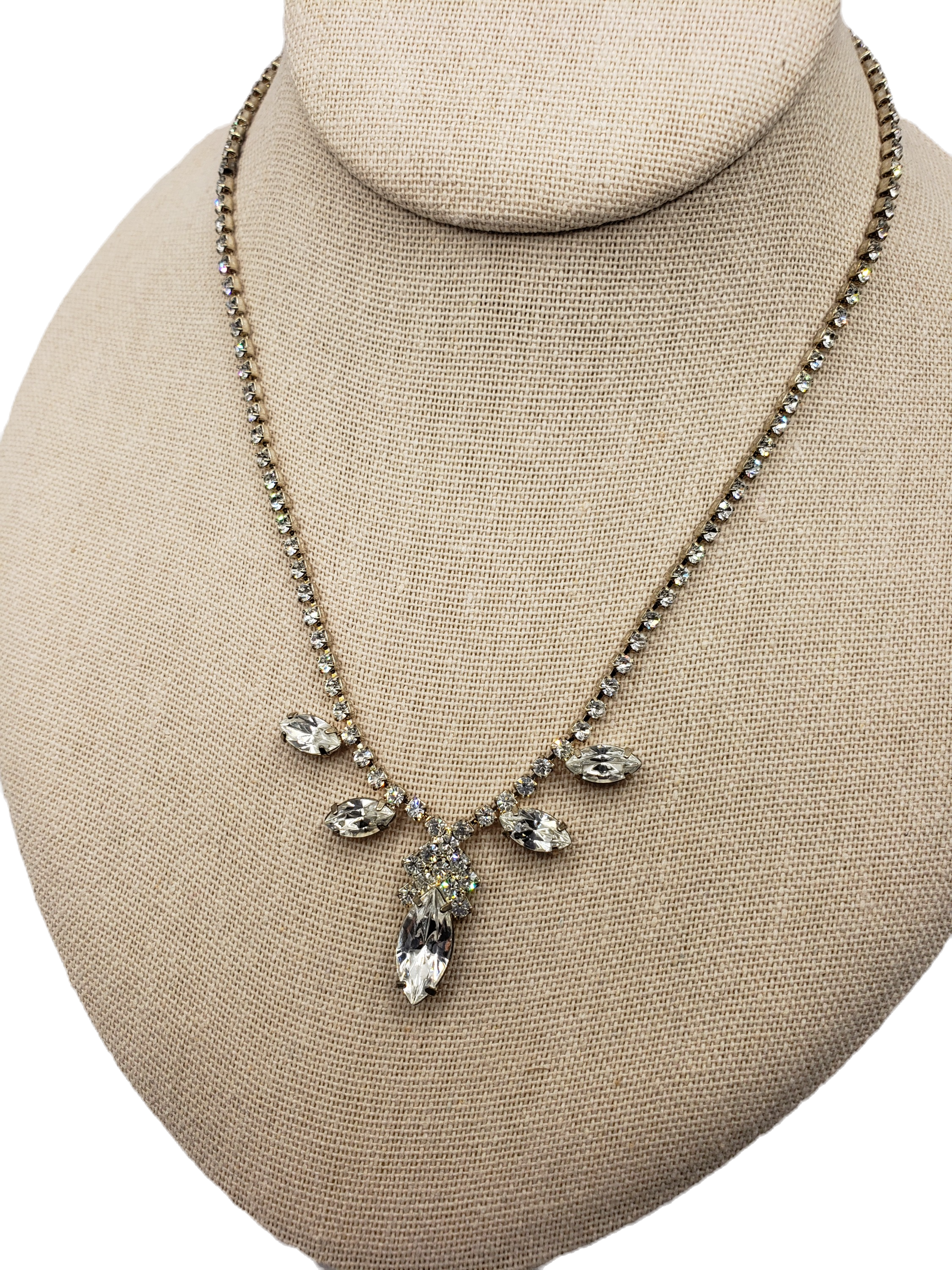 Vintage Rhinestone Statement Necklace