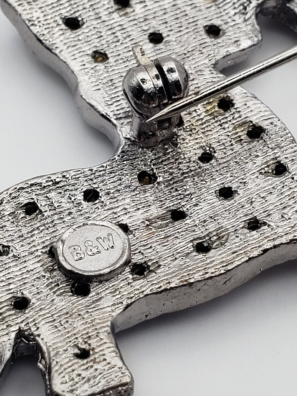 Thumbnail: Vintage Skottie Butler and Wilson B&W Brooch