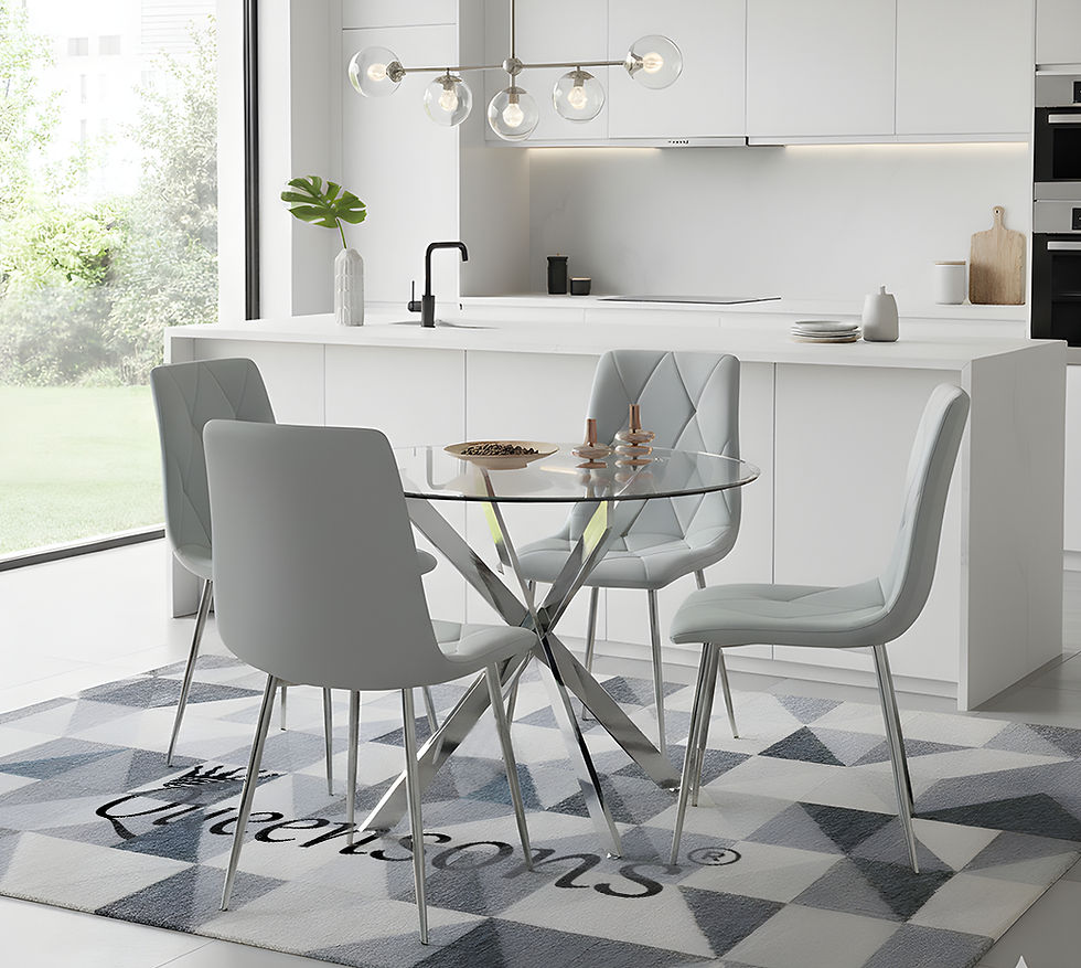 Sword Silver Round Table with Delhi Chairs