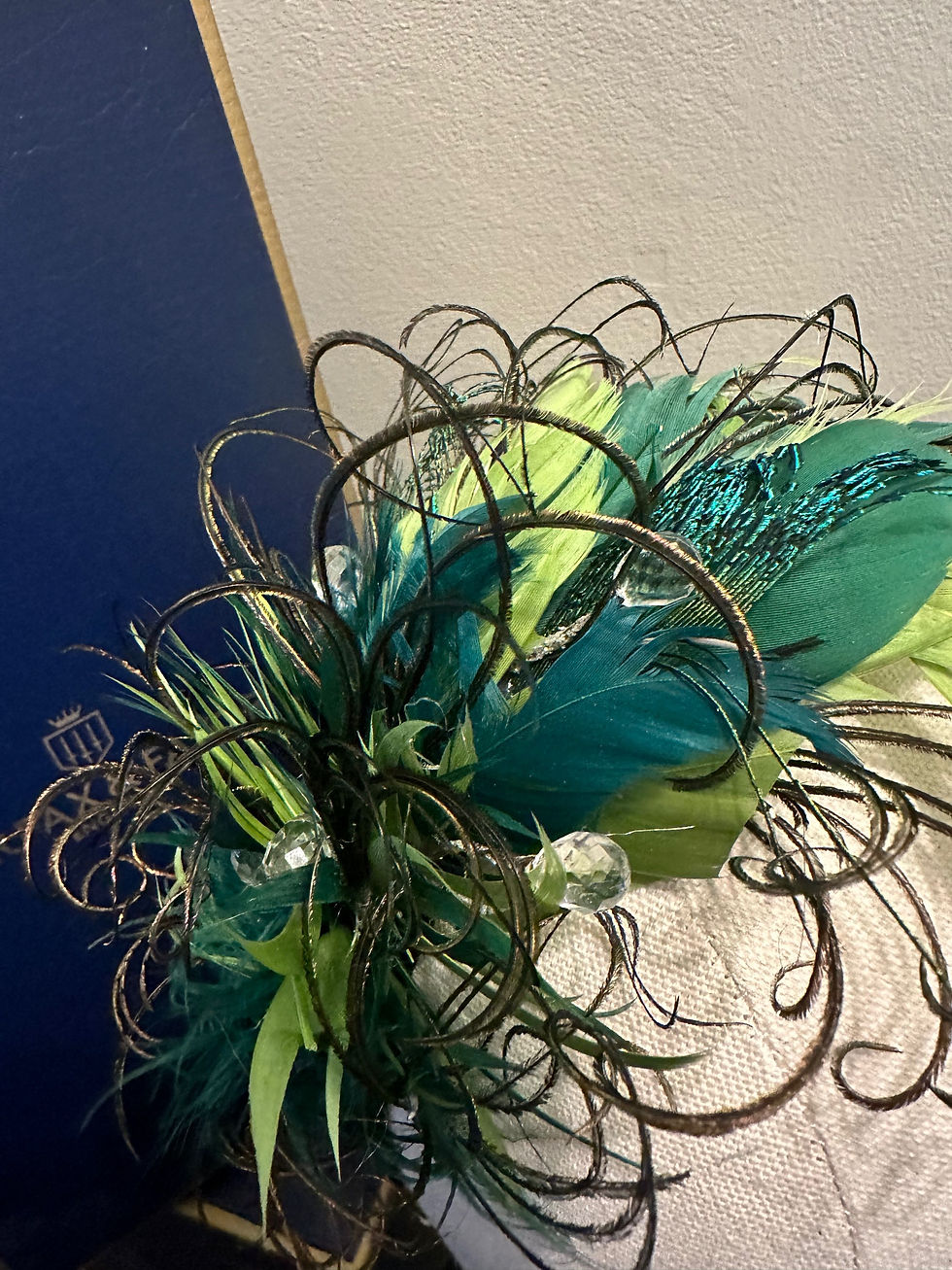 Thumbnail: Emerald and Line hairband fascinator 
