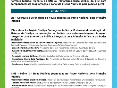 Seminário do Pacto Nacional pela Primeira Infância: Resultados do Projeto Justiça começa na Infância