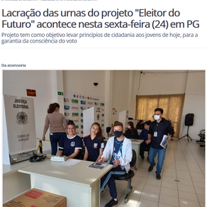 "Lacração das urnas do projeto "Eleitor do Futuro" acontece nesta sexta-feira (24) em PG"