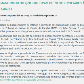"Magistrada e Magistrado do TJPR participam de eventos voltados à Infância e Juventude na Paraíba"