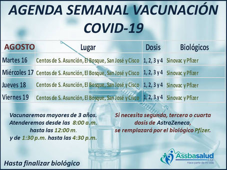 Agenda semanal de vacunación COVID-19