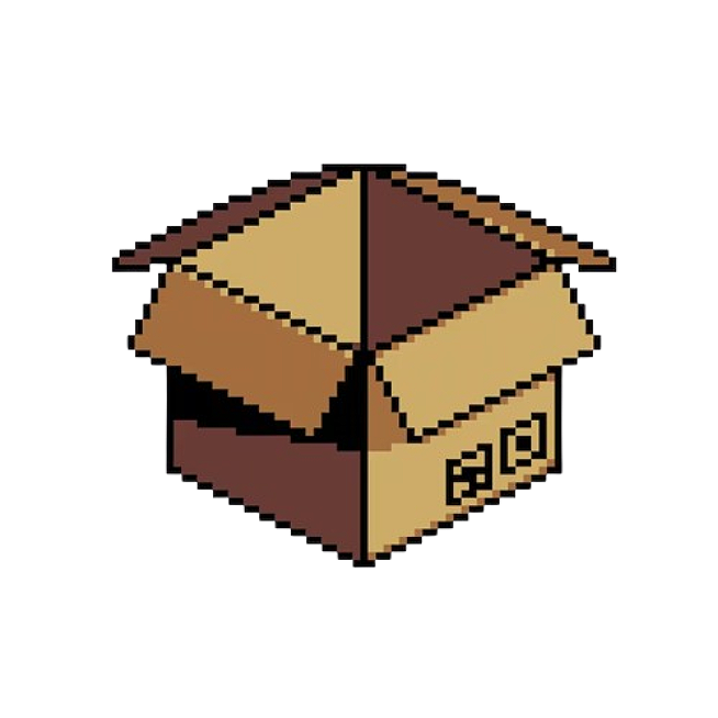 An Open Carboard Box pixel art
