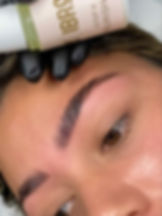 Precise nano brow technique creating ultra fine hair stroke eyebrows at Lévy Aesthetics