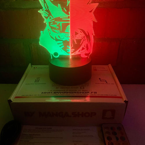 Lampe 3D LED - NARUTO X SASUKE - dos