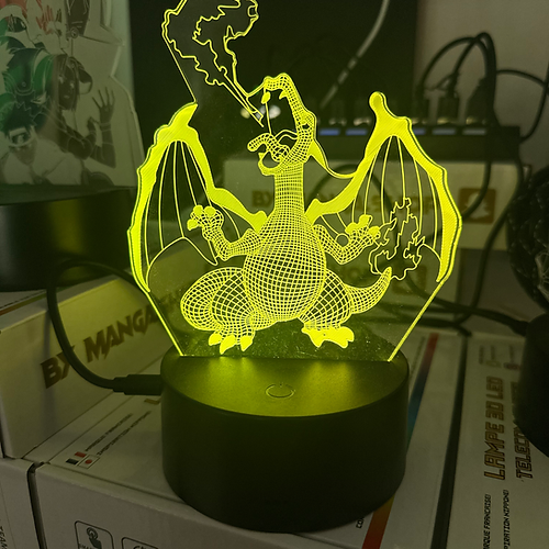 Lampe 3D LED - DRACAUFEU - dos