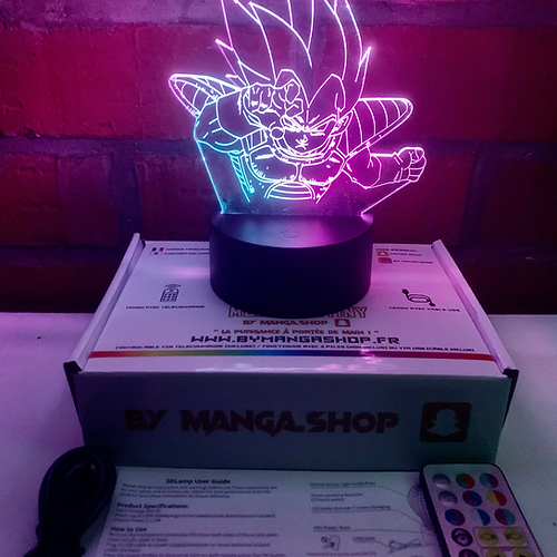 Lampe 3D LED - VEGETA DBZ - dos