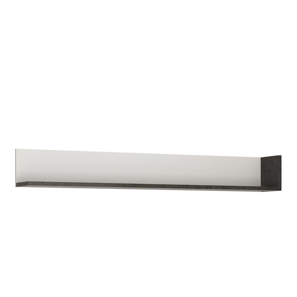 Zarah Wall Shelf 163cm in White and Dark Concrete Effect