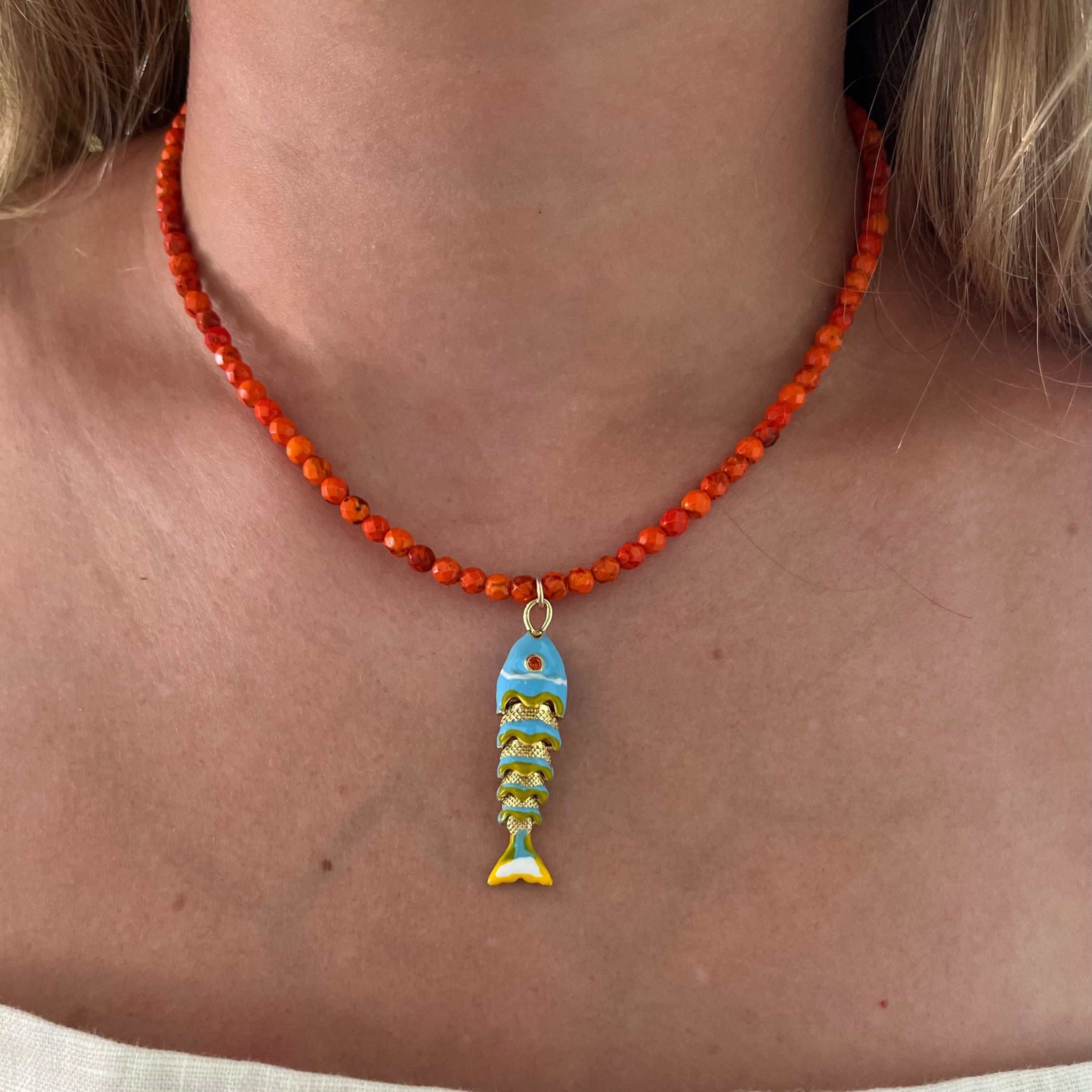 Orange Fish Necklace