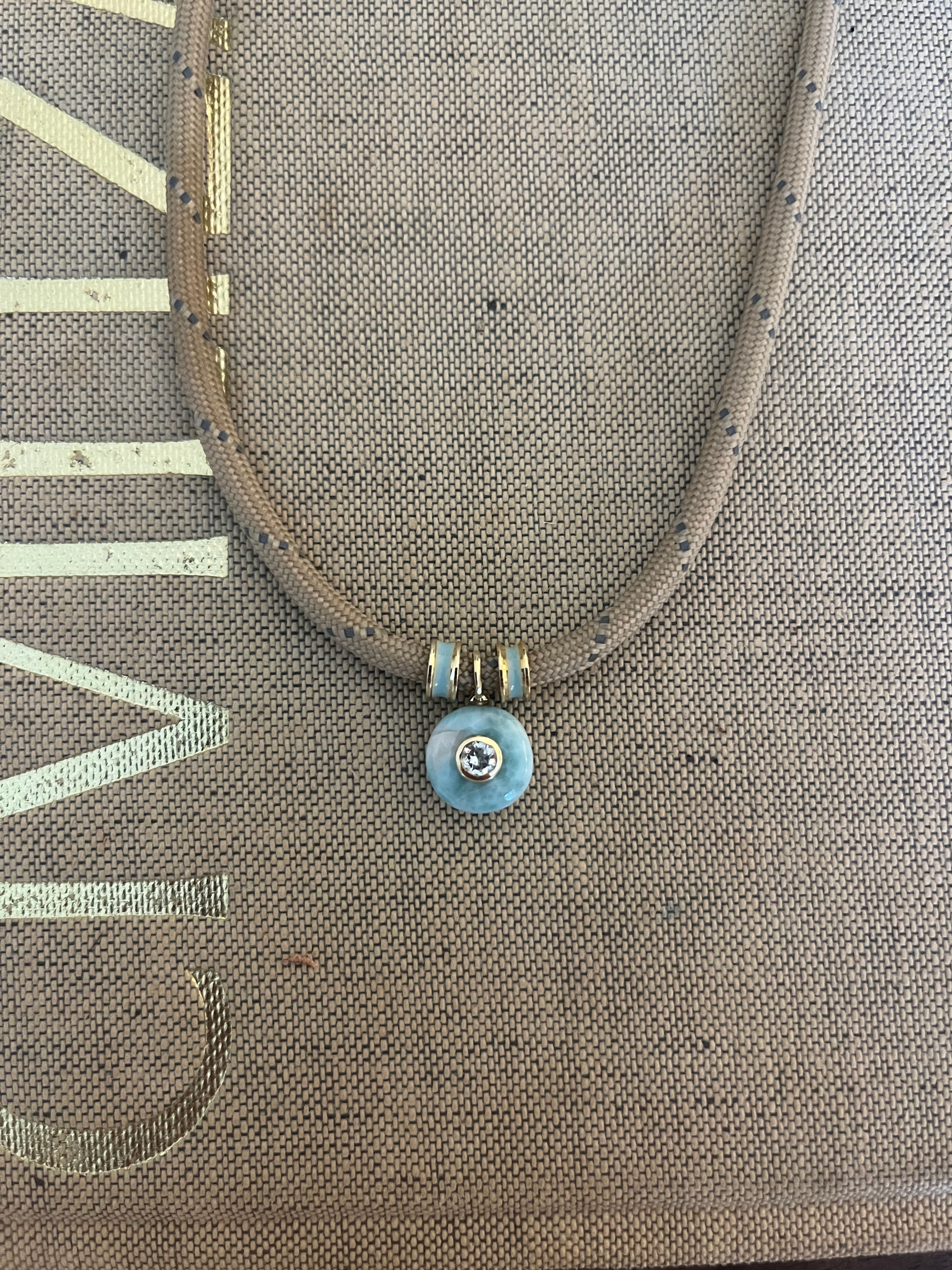 Drift Larimar Tan Cord Necklace