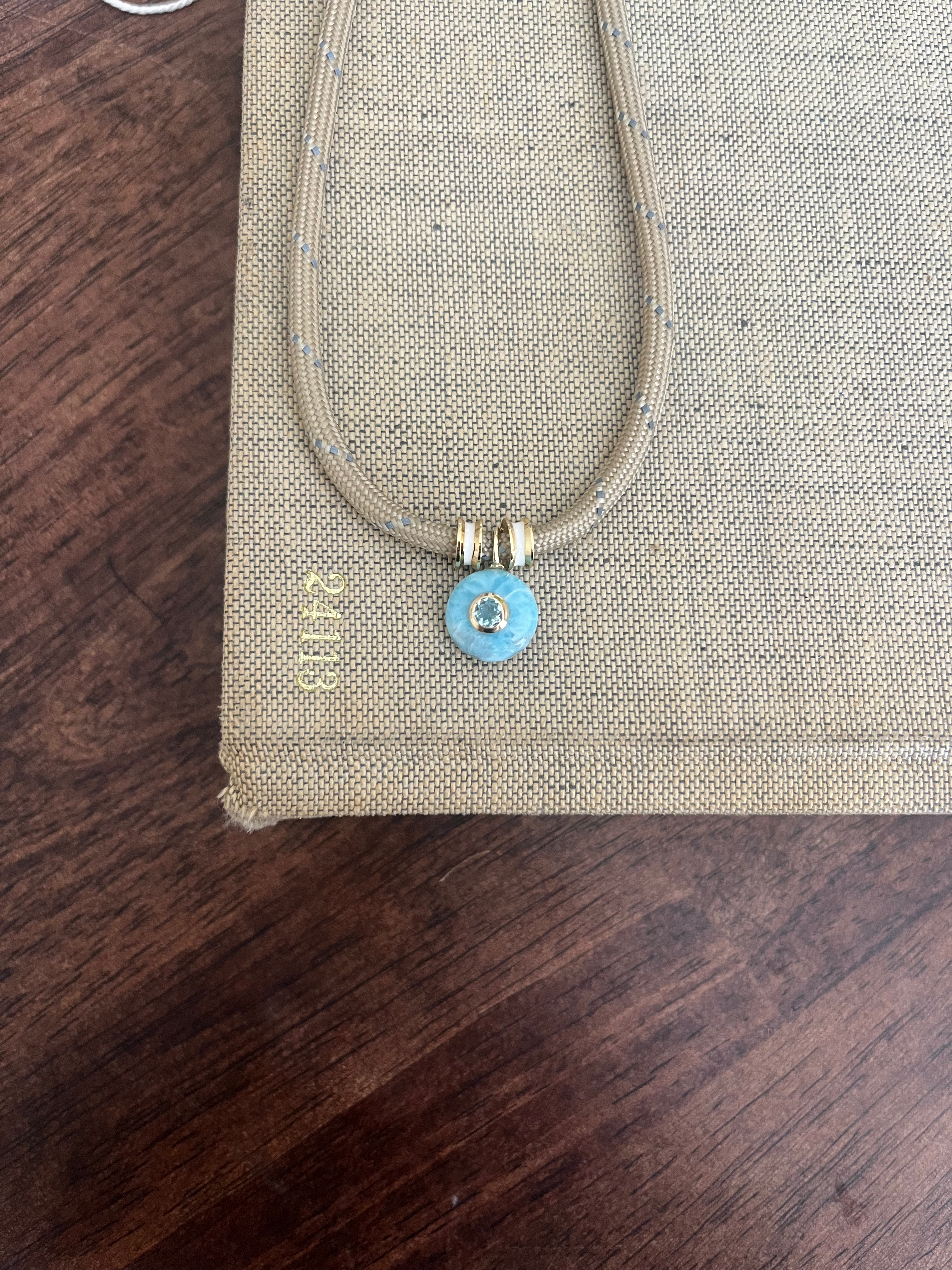 Drift Larimar Tan Cord Necklace