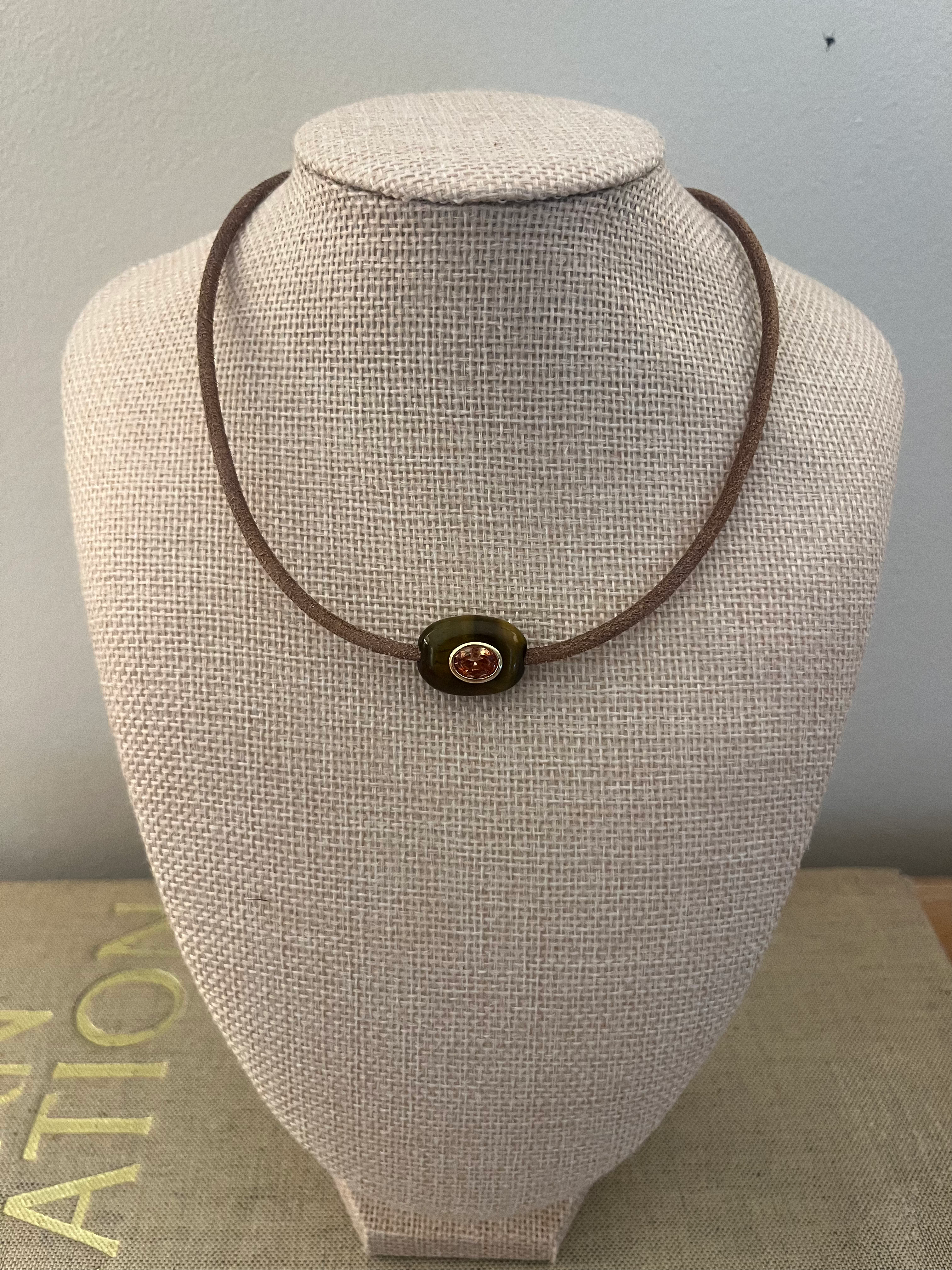 Brown Leather Cord Necklace