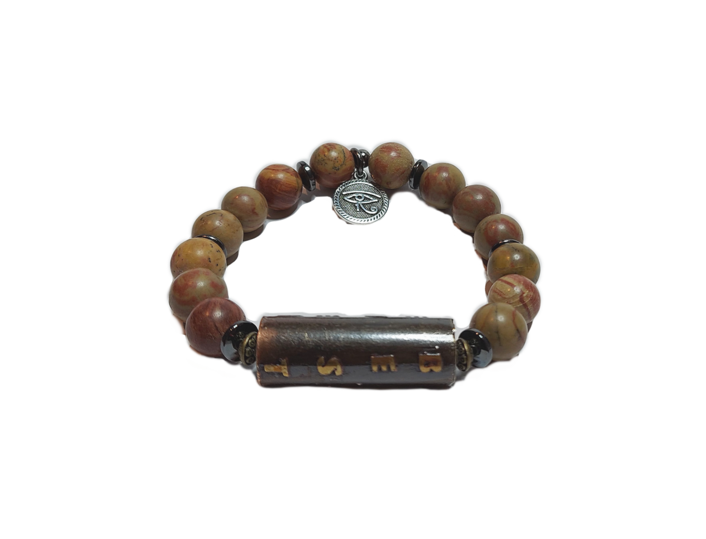 Etched Copper Picasso Jasper - "Best Baba Ever"