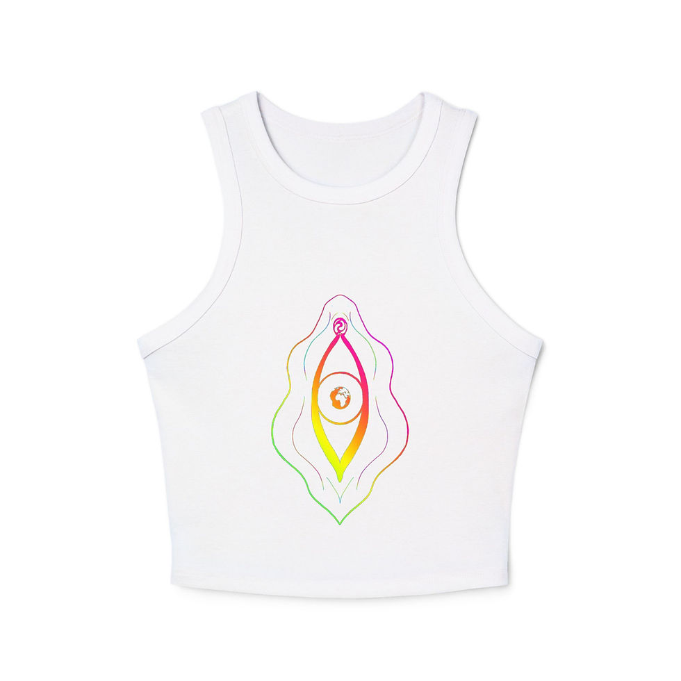 Front view of Love Light & Pride Women's Micro Rib Tank Top in White
