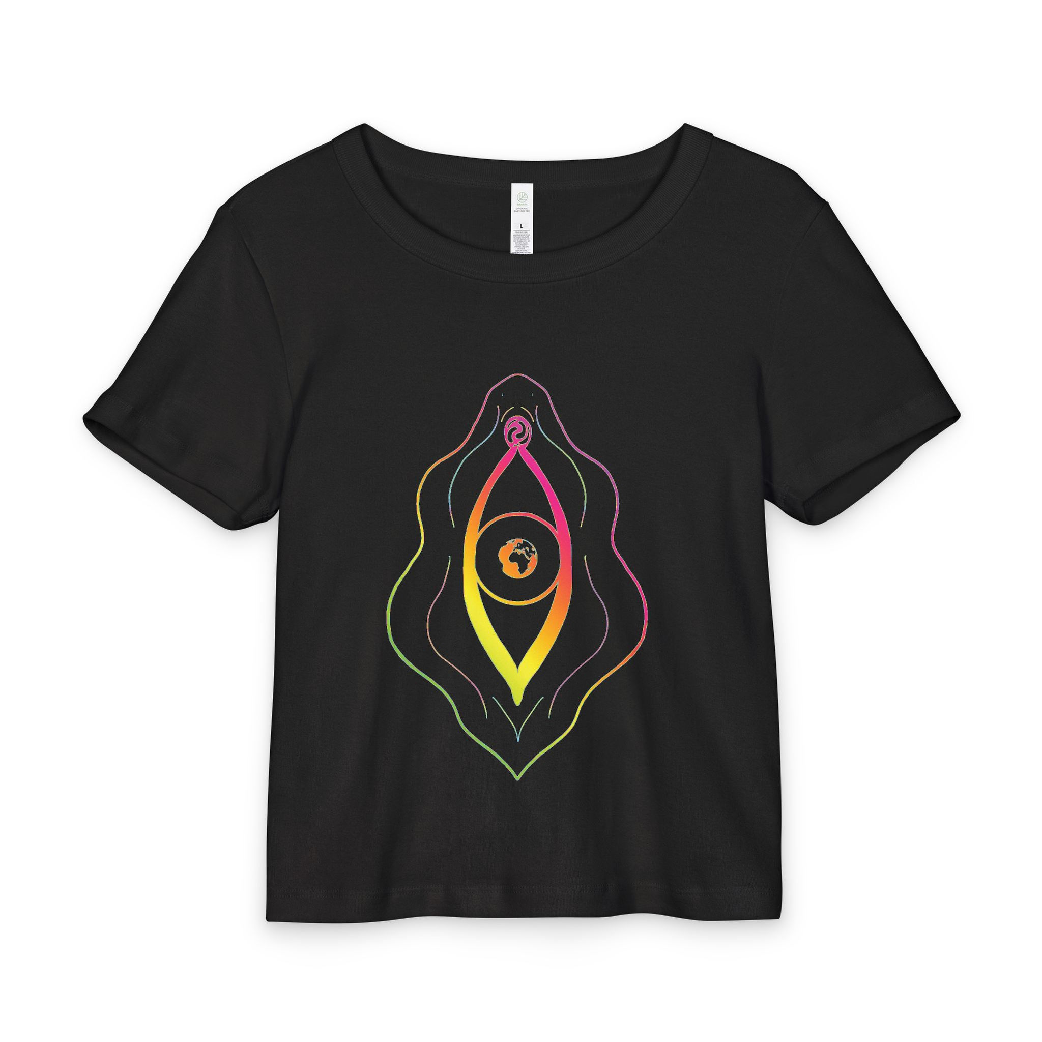 Ribbed Baby Tee - Love, Light & Power in Rainbow