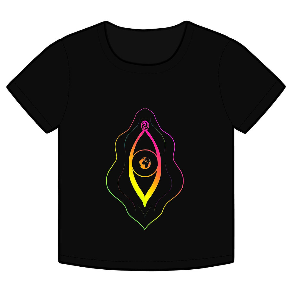 Front view of Love, Light & Pride Organic Rib Baby Tee in Black