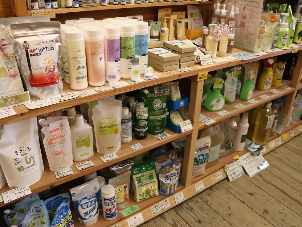 ↑“体や環境に優しい商品”にとことんこだわっています。リピーターも多数!