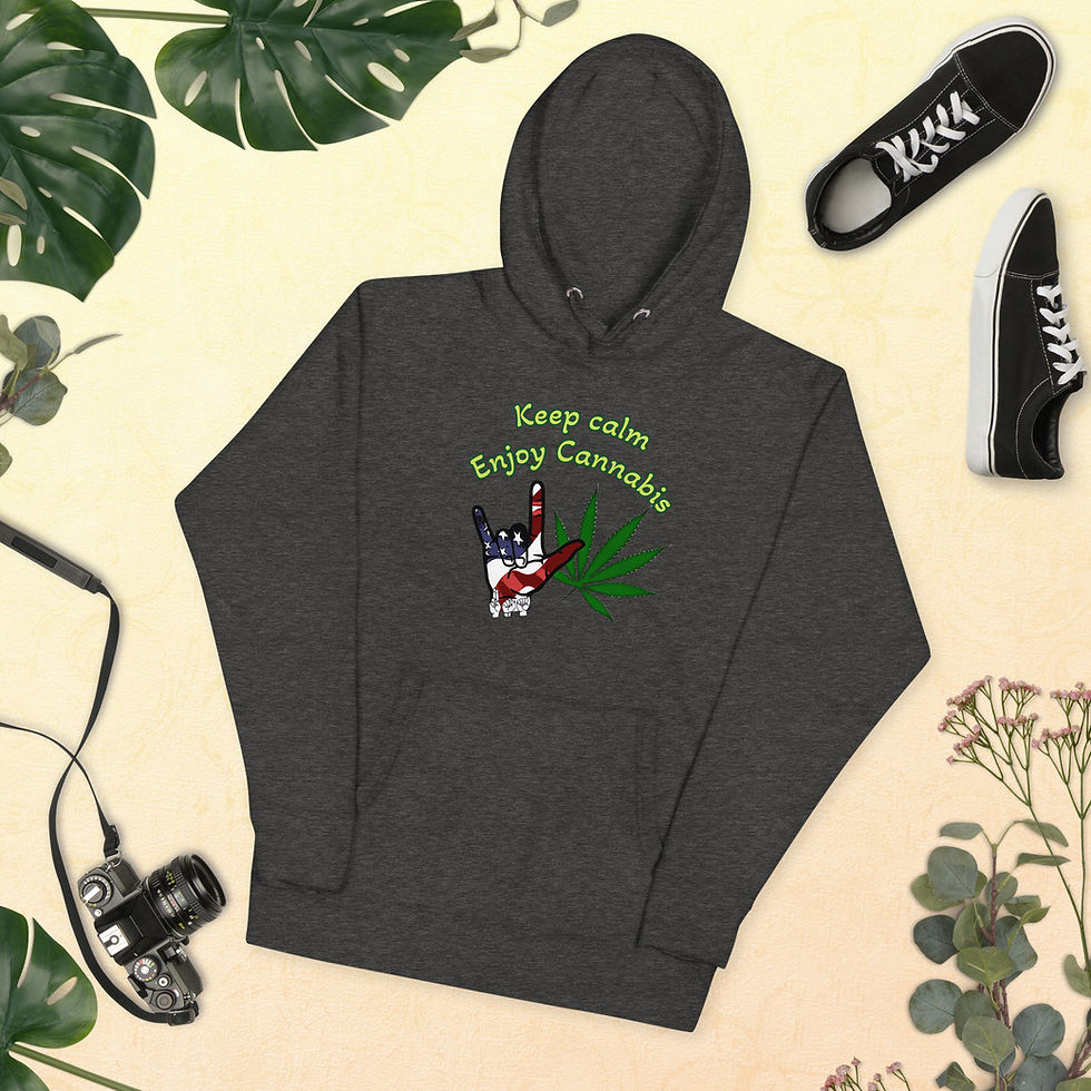 Thumbnail: ASL 'ILY' USA - Cannabis: Unisex Hoodie
