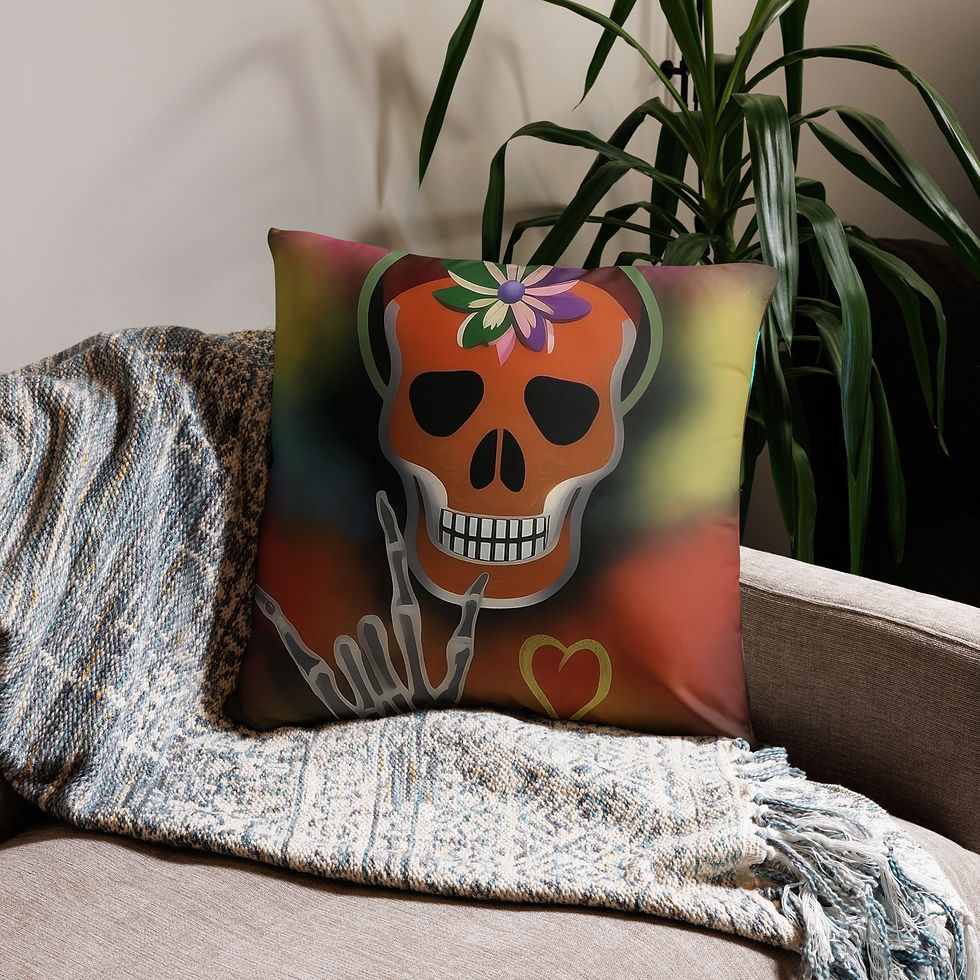 ASL 'ILY' Calavera - 3: Pillow Case