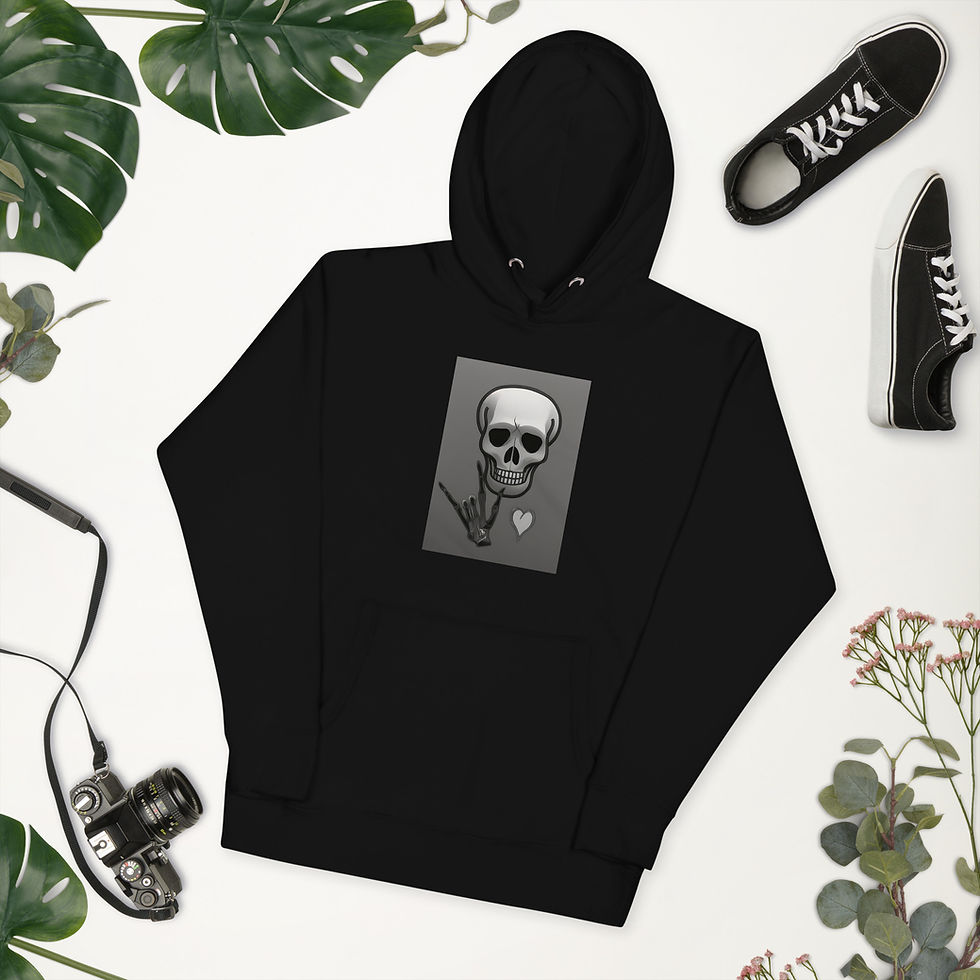 ASL Skull - Black/white: Unisex Hoodie