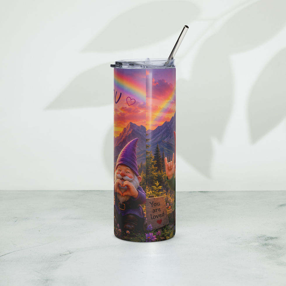 Thumbnail: Gnomes Love in Every Hand - Steel Tumbler
