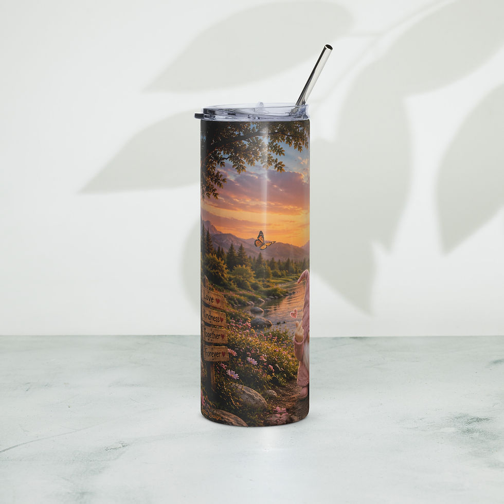 Thumbnail: Gnomes Korean Love hand - Steel Tumbler