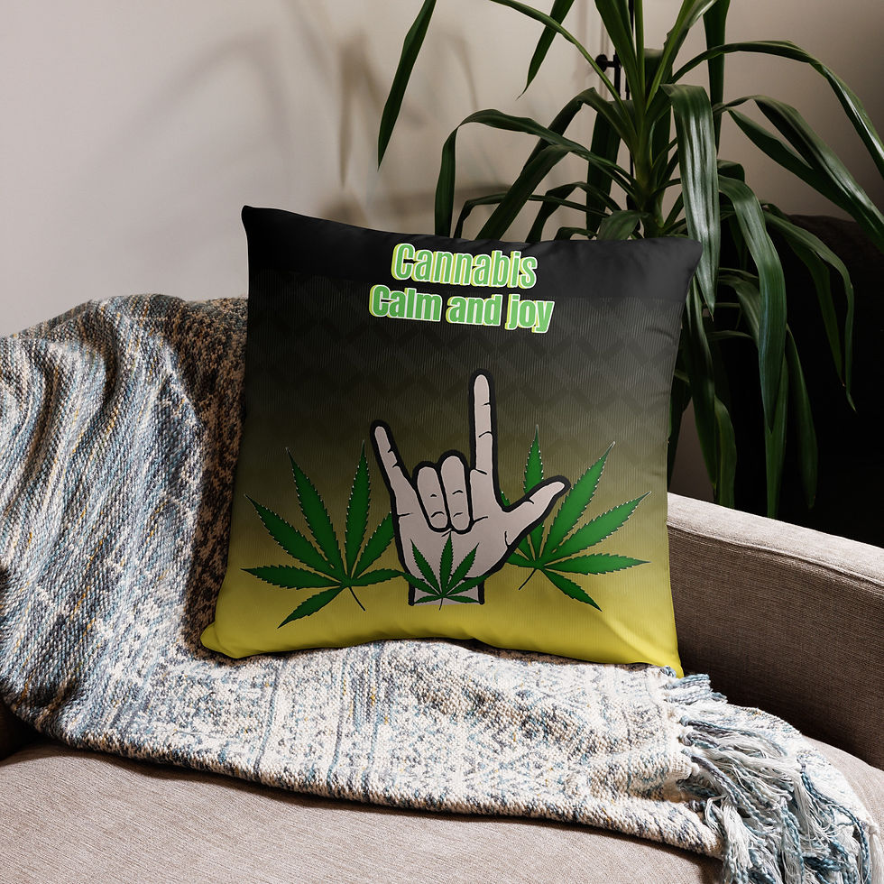 ASL 'ILY' - Cannabis: Pillow Case