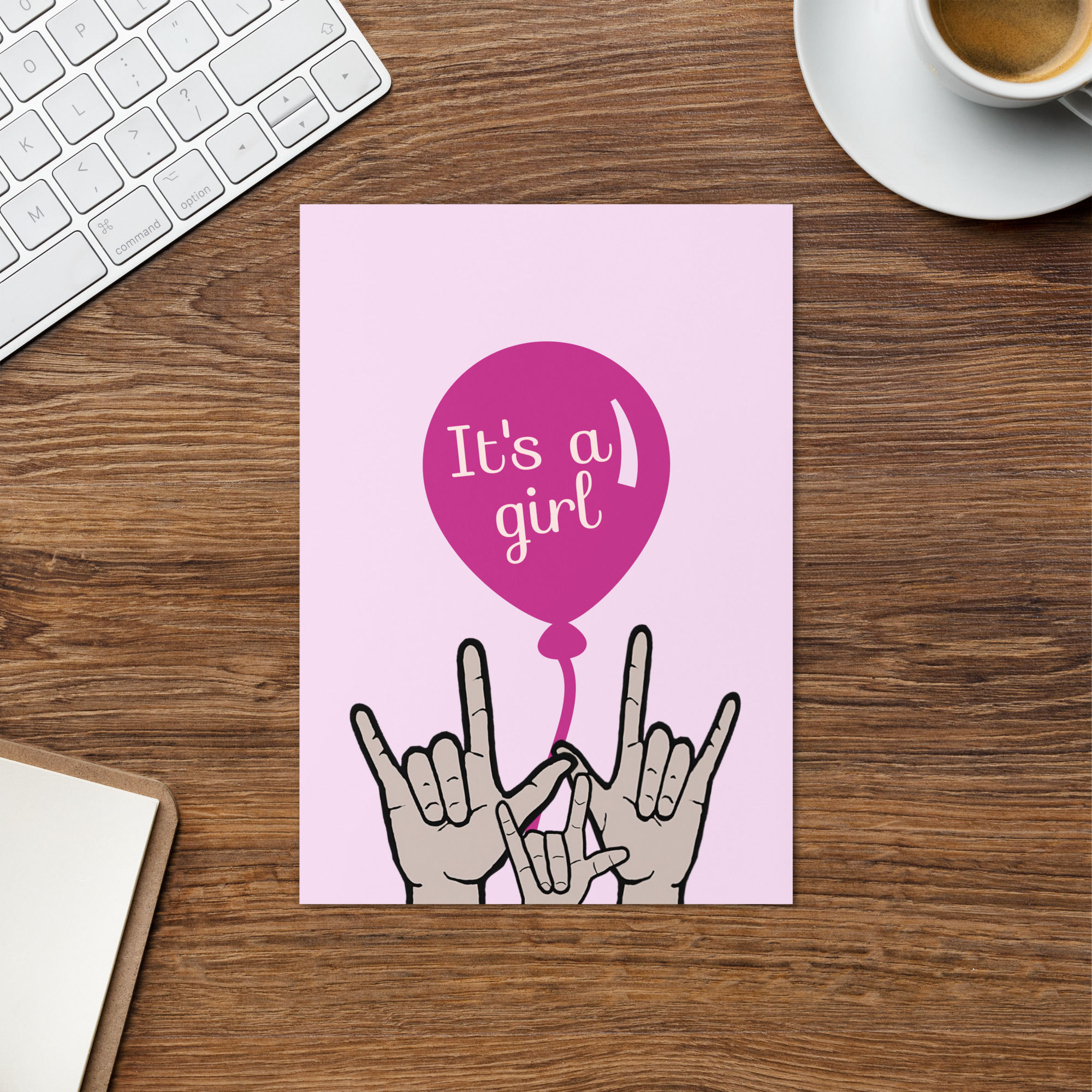 ASL ILY - It's a girl: Greeting card