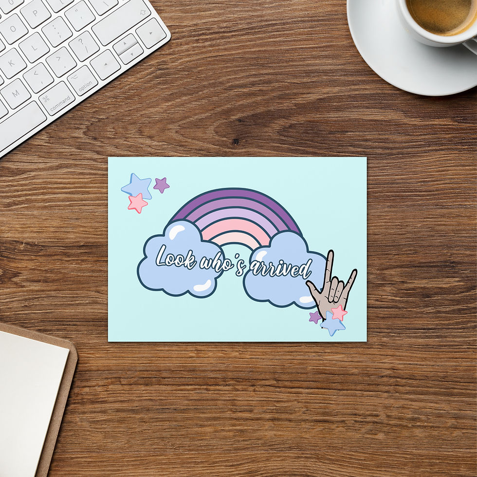 Thumbnail: ASL ILY - Look who's arrive: Greeting card