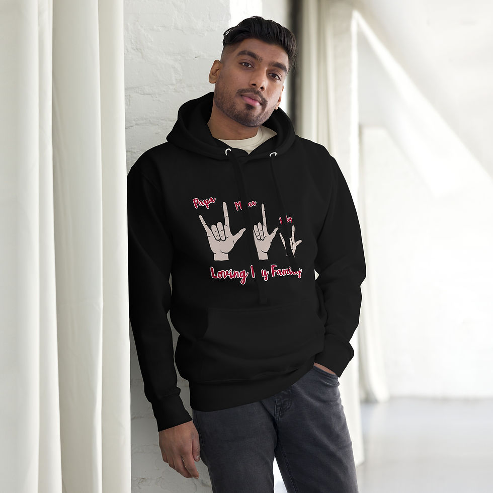 ASL ILY family: Unisex Hoodie