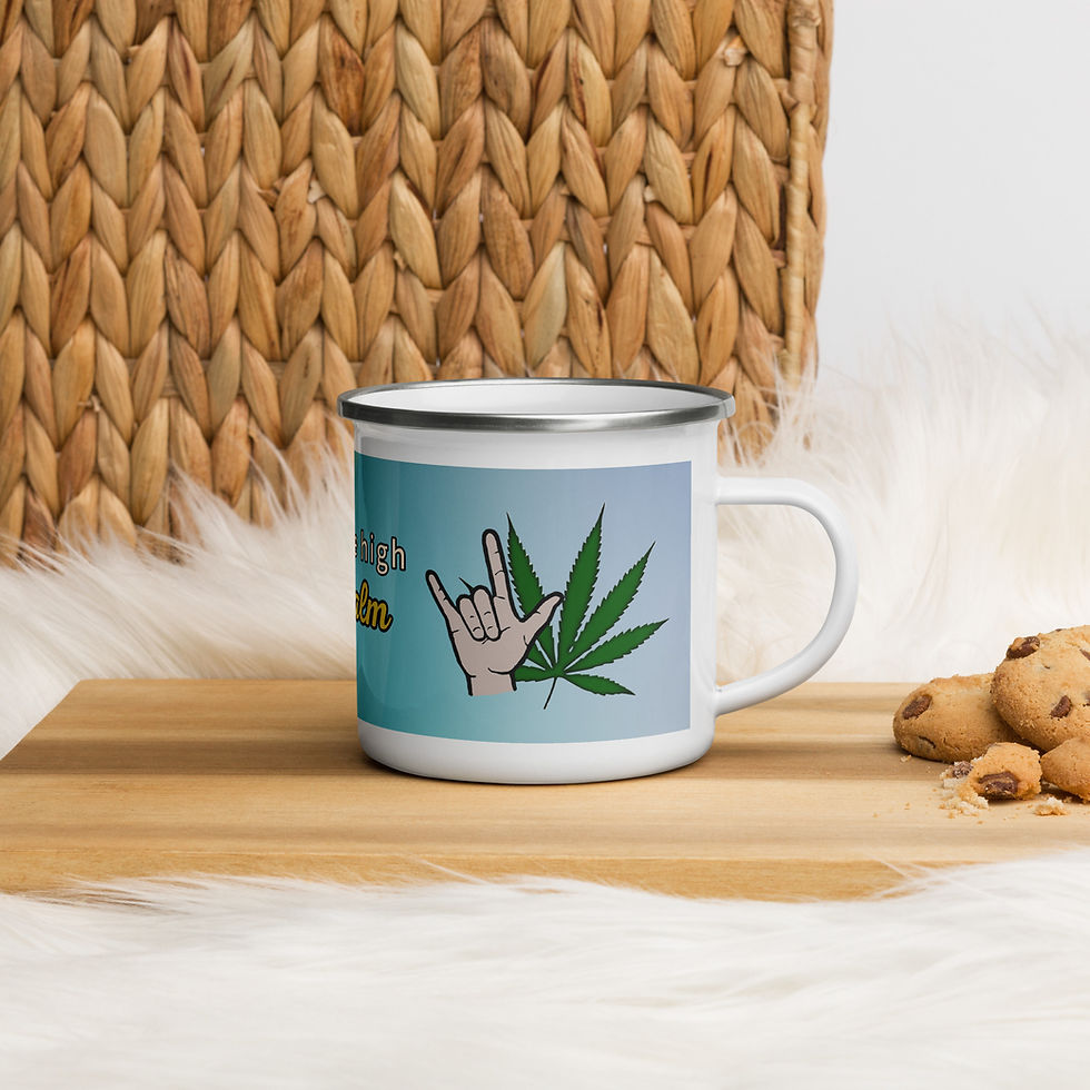 Thumbnail: ASL 'ILY'- Cannabis: Enamel Mug
