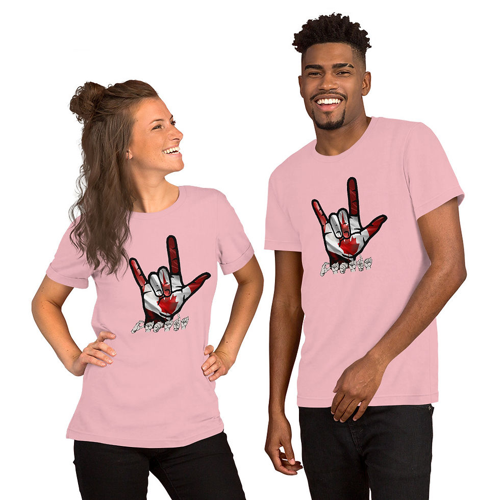 Thumbnail: ASL 'ILY' with Canada flag: T-shirt