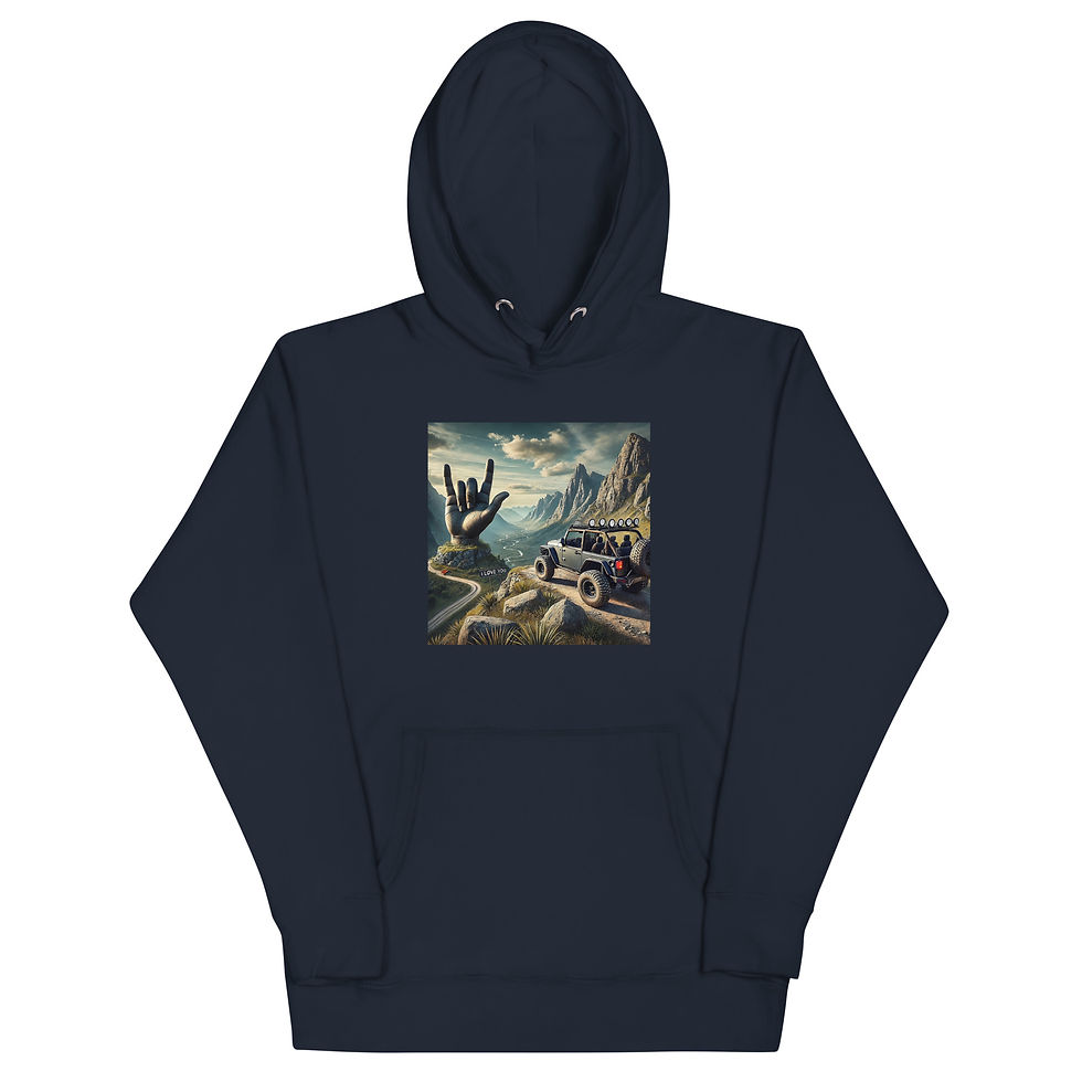 Thumbnail: ASL "ILY": Off-road Jeep - hoodie