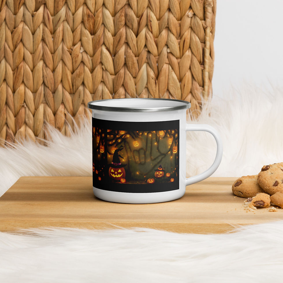 Thumbnail: ASL 'ILY' - Halloween Witch : Enamel Mug