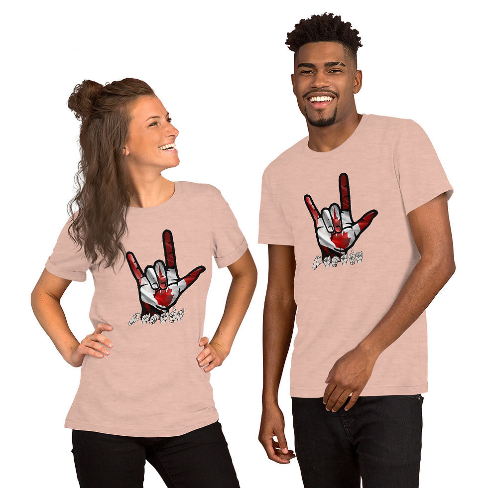 Thumbnail: ASL 'ILY' with Canada flag: T-shirt