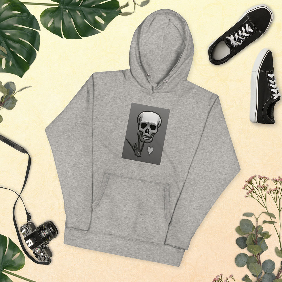 Thumbnail: ASL Skull  - Black/white: Unisex Hoodie