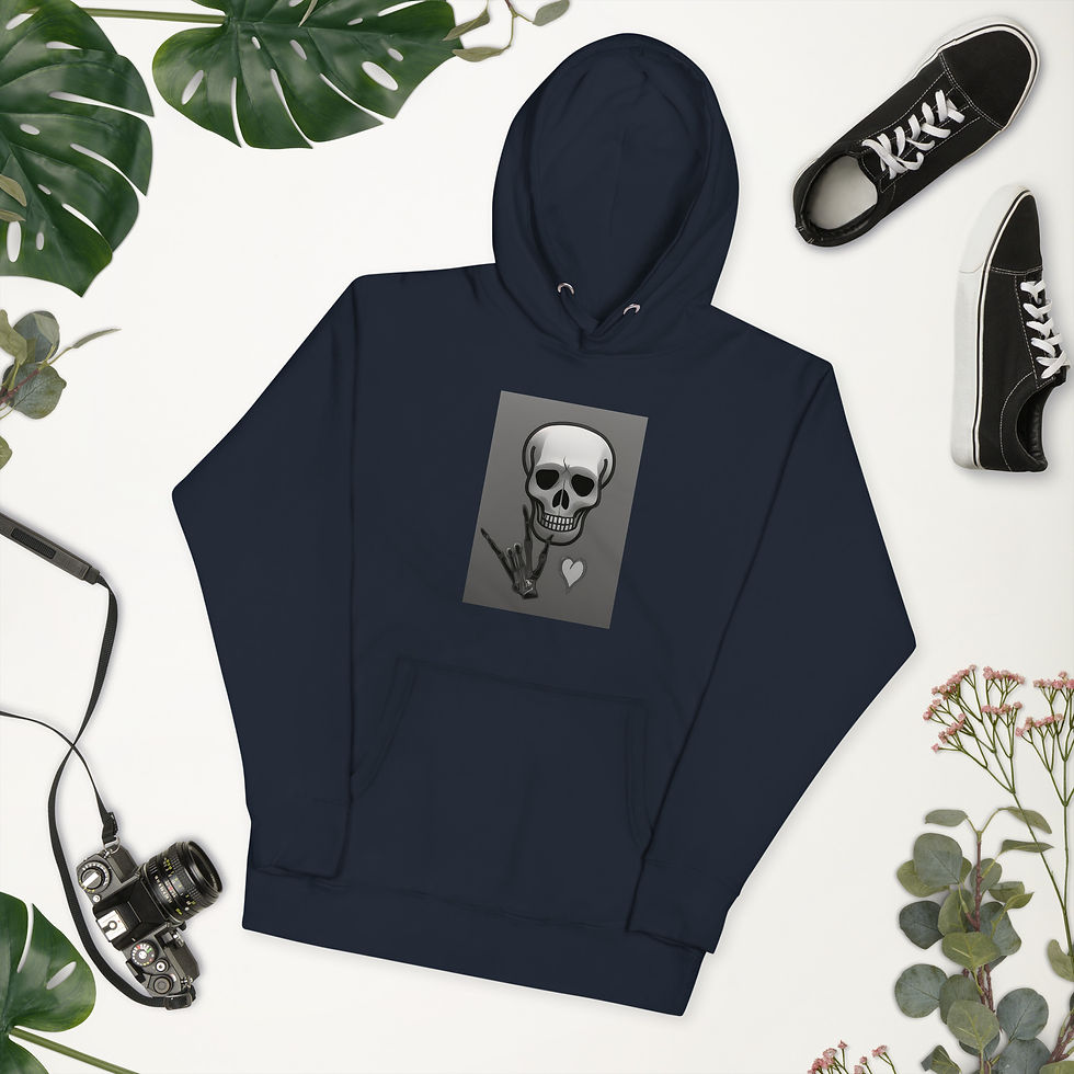 Thumbnail: ASL Skull  - Black/white: Unisex Hoodie