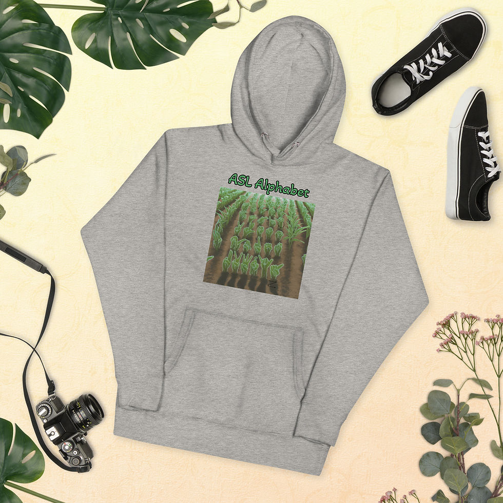 Thumbnail: ASL Alphabet - Plant: Unisex Hoodie