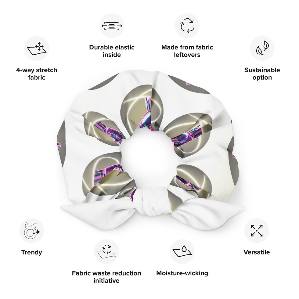 ASL ILY - light glow: Recycled Scrunchie copy